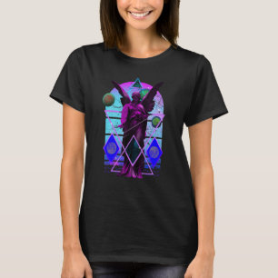 Vaporwave Angel Skulpturenstatue Illuminati Eye Ae T-Shirt