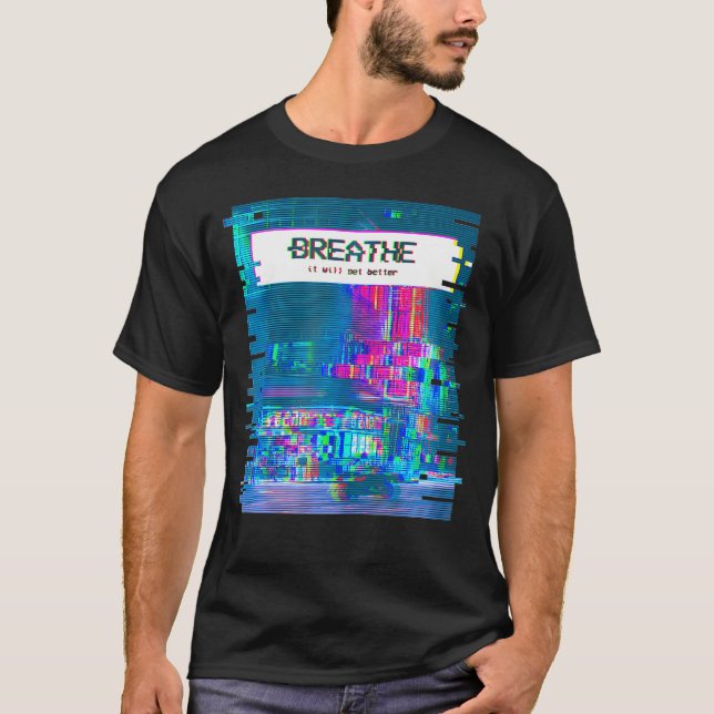 Vaporwave-Ästhetik für ein Anime-Mädchen T-Shirt (Vorderseite)