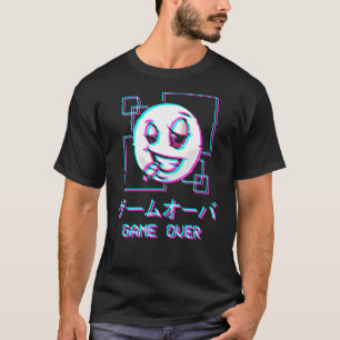 Vaporwave Ästhetik glücklich gegenüber japanischem T-Shirt
