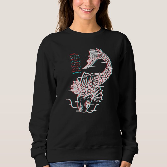 Vaporwave Ästhetik Japanisch Koi Fisch Sweatshirt (Vorderseite)