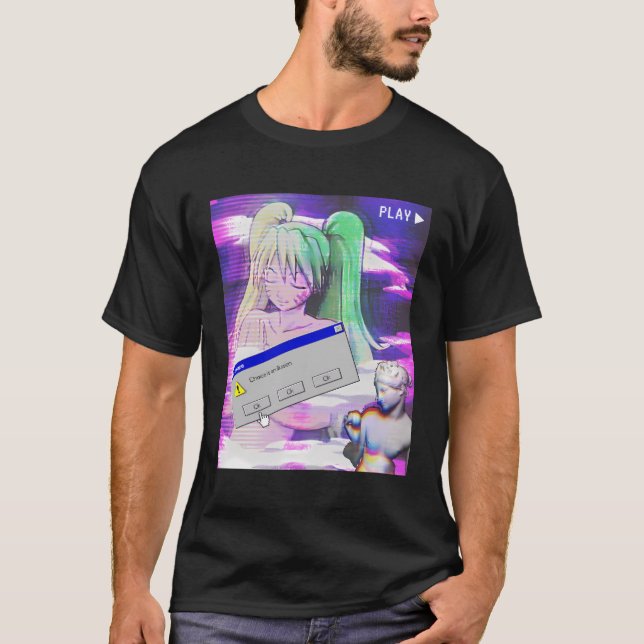 Vaporwave Ästhetik Japanischer Stil Anime T-Shirt (Vorderseite)