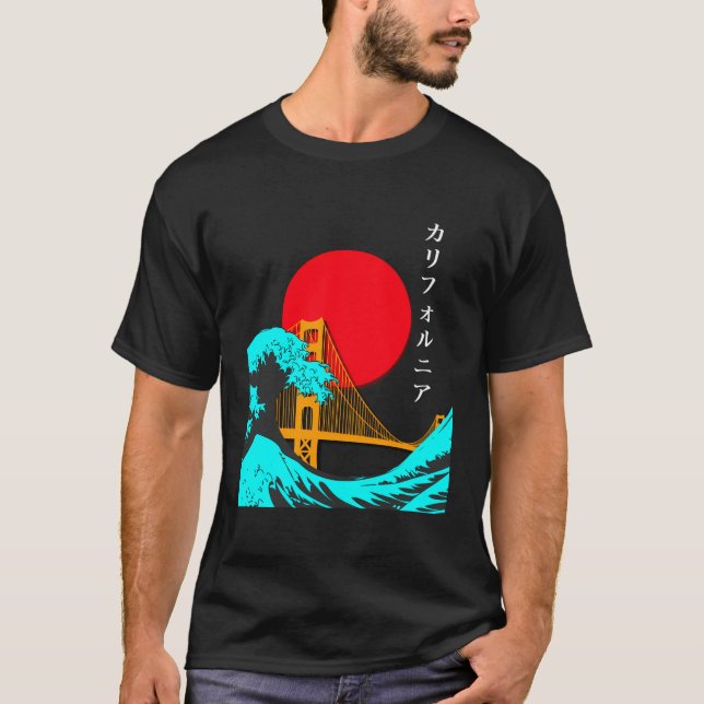 Vaporwave Ästhetik Langschläfchen ShirtGreat Wave  T-Shirt (Vorderseite)