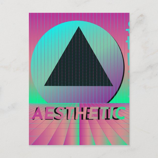 Vaporwave-Ästhetik Postkarte (Vorderseite)