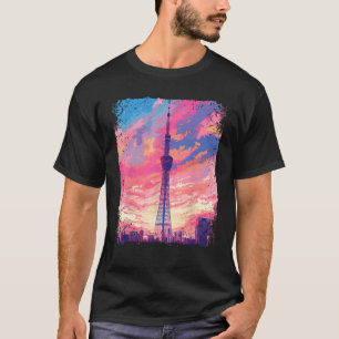 Vaporwave-Ästhetik-Skytree Tokio Japan T-Shirt