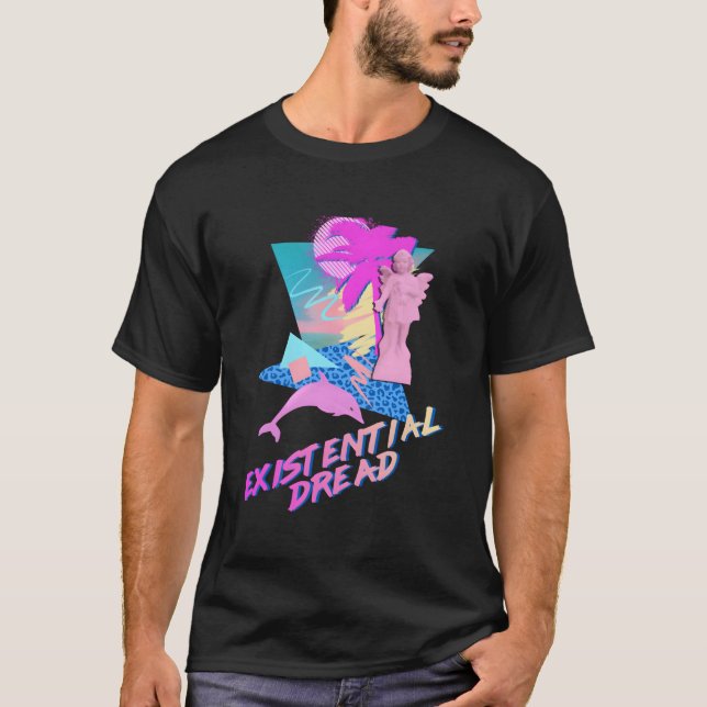 Vaporwave Ästhetische Existenz Dread Dolphin Ange T-Shirt (Vorderseite)