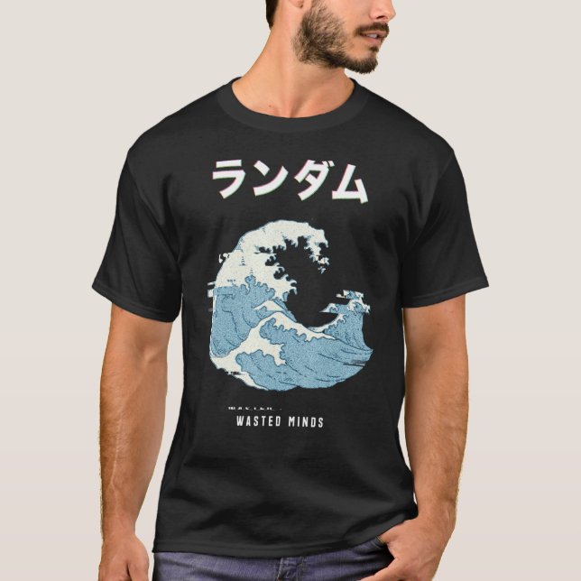 Vaporwave Ästhetische Glitch 80er Retro Große Well T-Shirt (Vorderseite)
