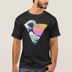 Vaporwave-Ästhetische Große Wave Retro-Dreieck T-Shirt