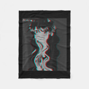 Vaporwave ästhetische Sad Anime Girl Retro Eboy Eg Fleecedecke