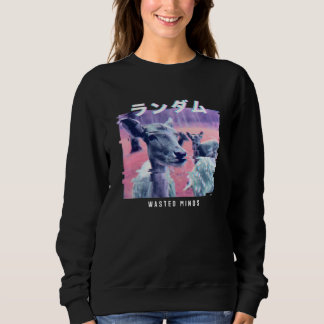 Vaporwave ästhetischer Glitch 80er Retro Deer Sweatshirt