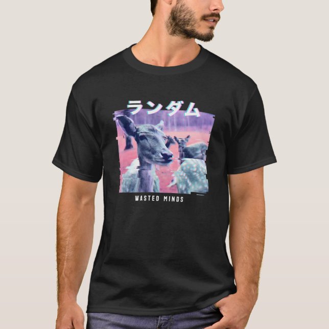 Vaporwave ästhetischer Glitch 80er Retro Deer T-Shirt (Vorderseite)