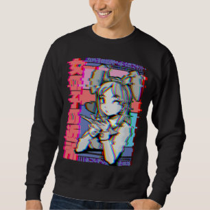 Vaporwave ästhetisches japanisches Retro Anime Gir Sweatshirt