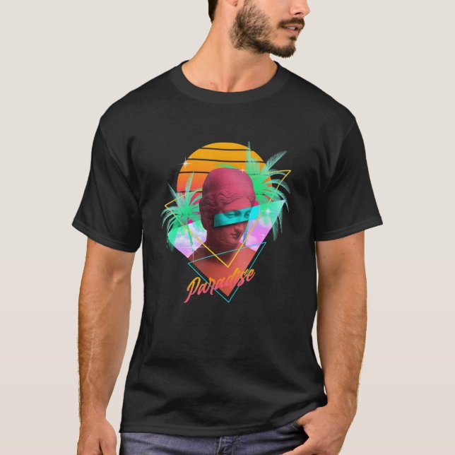 Vaporwave ästhetisches Statuenparadies Retrowave S T-Shirt (Vorderseite)