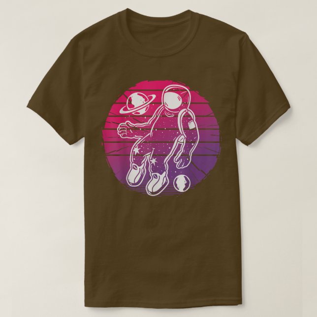Vaporwave astronaut floating net to some planets,  T-Shirt (Design vorne)