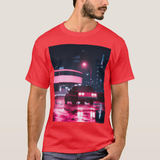 Vaporwave-Auto-Synthwave-Stadtfamilie T-Shirt