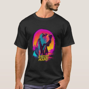Vaporwave Basset Hound Retro Futuristischer Basset T-Shirt