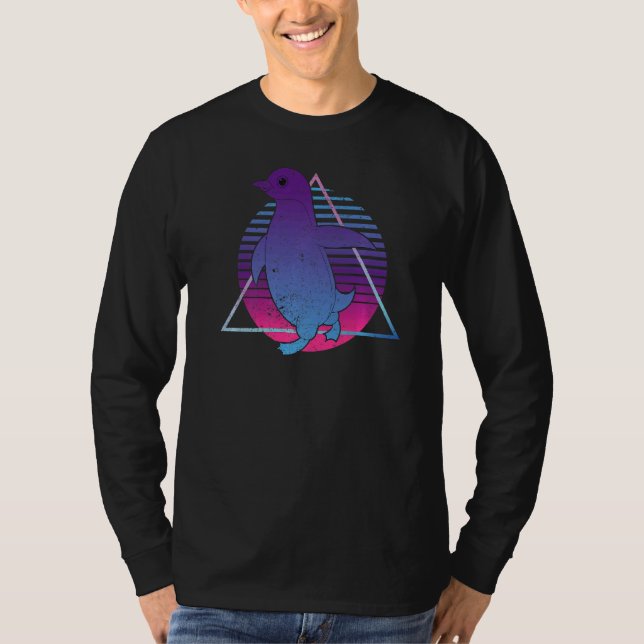 Vaporwave Bird Penguin Zoo Animal Penguin 90s T-Shirt (Vorderseite)