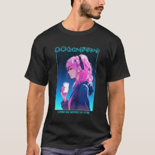 Vaporwave Cyber Anime Girl Japanischer Ästhetische T-Shirt