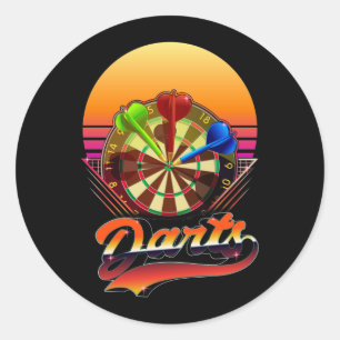 Vaporwave Dart Throwing Dartboard Bullseye Darts Runder Aufkleber