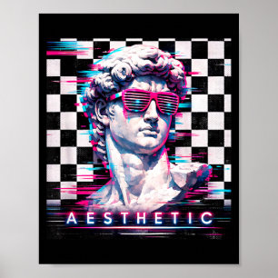 Vaporwave david Glitch-Art Ästhetik Retrowave 80er Poster