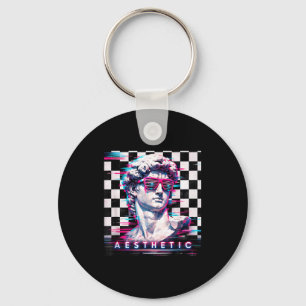 Vaporwave David Glitch Art Ästhetik Retrowave 80er Schlüsselanhänger
