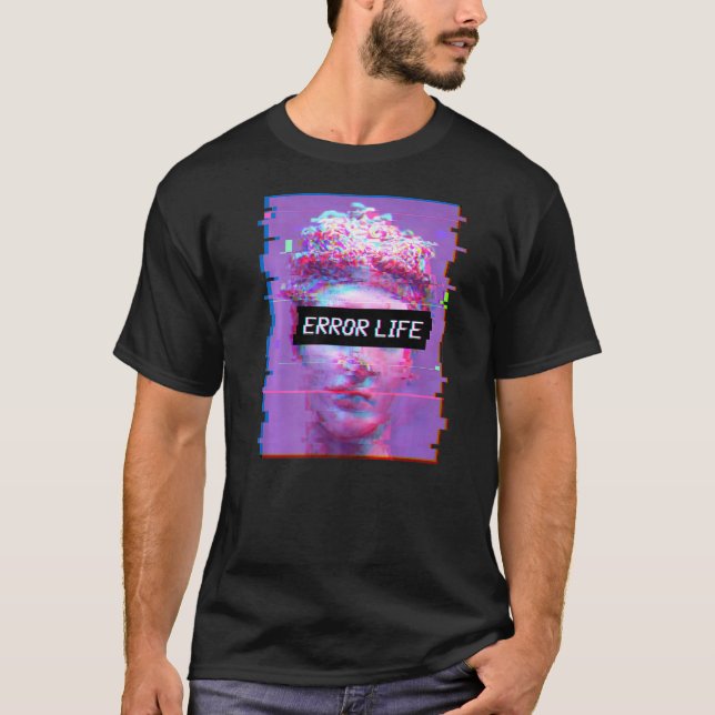 Vaporwave David Statue Aesthetic Art Error Life Mi T-Shirt (Vorderseite)