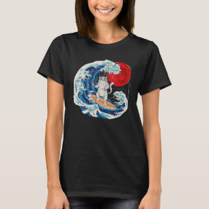 Vaporwave Die japanische Neko Große Katzenwelle Su T-Shirt