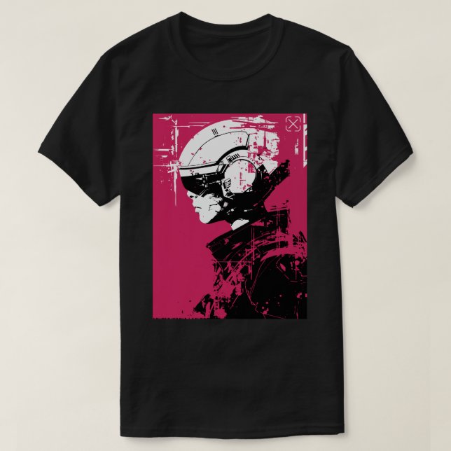 Vaporwave Dystopian Urban Cyberpunk Style T-Shirt (Design vorne)