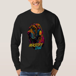 Vaporwave Englisch Mastiff Dad Futuristisch Englis T-Shirt