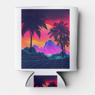 Vaporwave Felsen und Palmen Dosenkühler