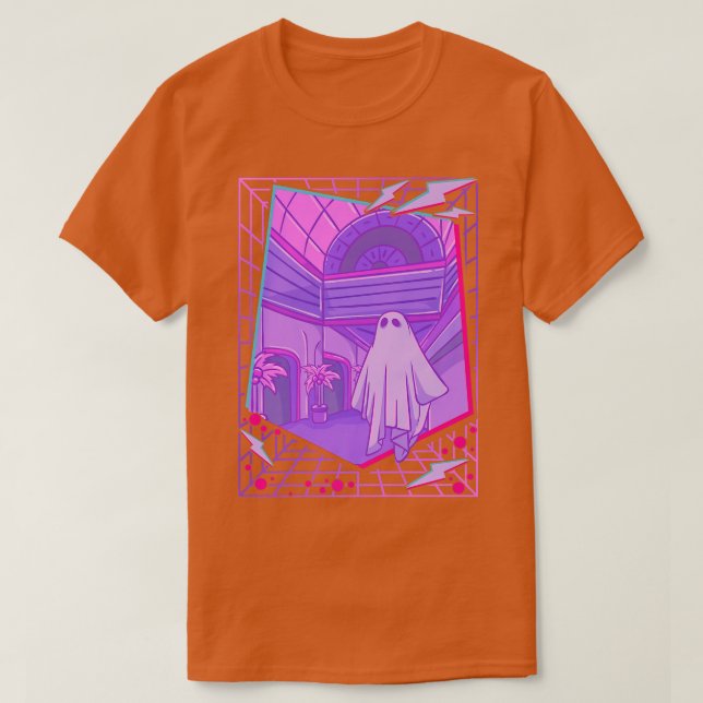 Vaporwave Ghost Sheet Ghost Ästhetisches Retro der T-Shirt (Design vorne)