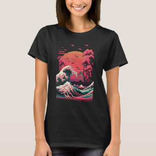 Vaporwave Glitch Ästhetische Große Welle von Kanag T-Shirt