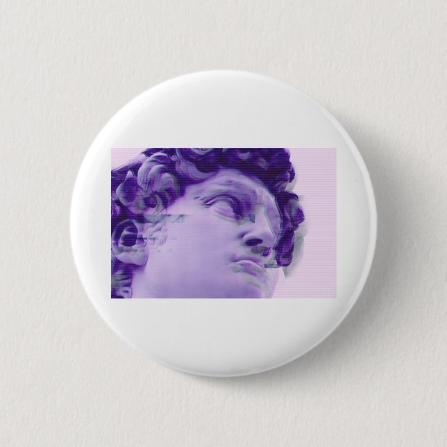 Vaporwave griechische Störschubstatue Button (Vorderseite)