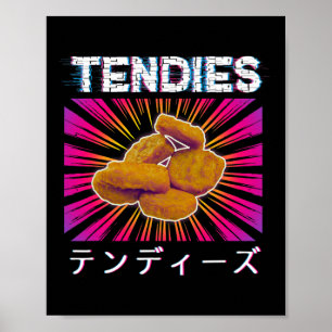 Vaporwave-Hähnchen Anime 80er Zarter Japan Poster