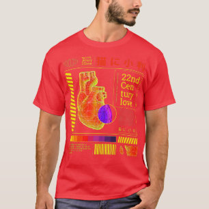 Vaporwave Heart Streetwear Eboy japanische Kleidun T-Shirt