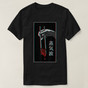 Vaporwave-Herz-Essstäbchen-Glitch-Art T-Shirt