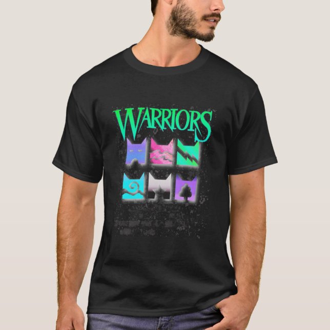 Vaporwave Inverted Warriors Cats Clan Icons for Wa T-Shirt (Vorderseite)
