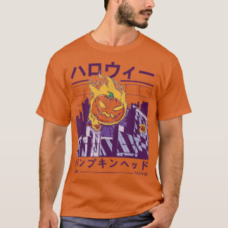 Vaporwave Jackolantern Pumpkin Aesthetic Japanese T-Shirt