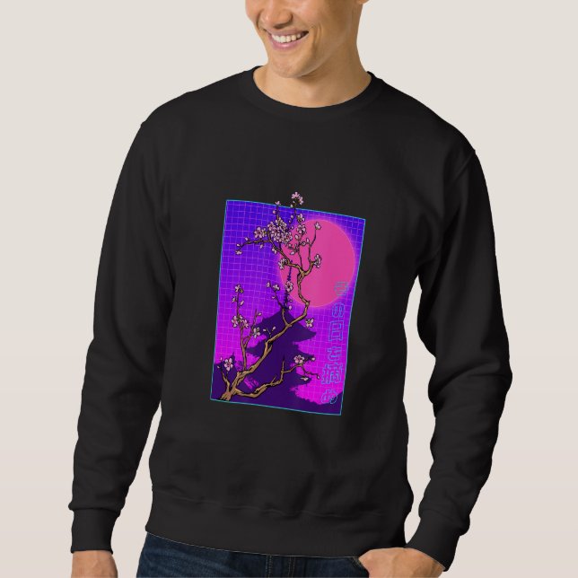 Vaporwave Japanese Cherry Blossom Japan Sakura Flo Sweatshirt (Vorderseite)