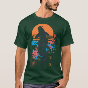 Vaporwave Japanese Koi Sakura Cherry Blossom Nishi T-Shirt