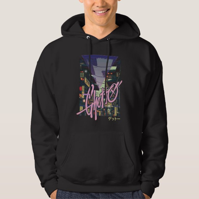 Vaporwave Japanese Underground Ghetto Cyberpunks Hoodie (Vorderseite)