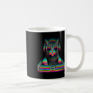 Vaporwave-Katze-Dj-Techno-Rave-Edm-Musikkonzert-Pa Kaffeetasse