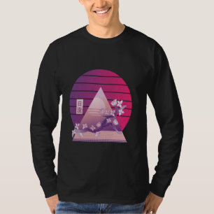 Vaporwave-Kirschblüten Pyramidenunterschied T-Shirt