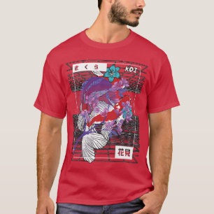 Vaporwave Koi Fisch Japan Sakura Carp Züchter T-Shirt