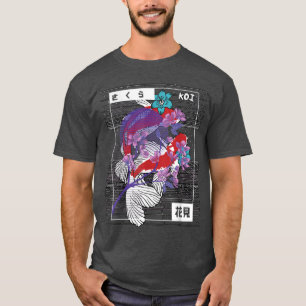 Vaporwave Koi Fisch Japan Sakura Karpfenzucht1344 T-Shirt