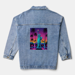 Vaporwave Liberty Palm City Retro T Shirt Jeansjacke