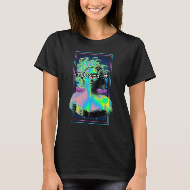 Vaporwave Medusa Mythology Gorgon in griechischer  T-Shirt (Vorderseite)