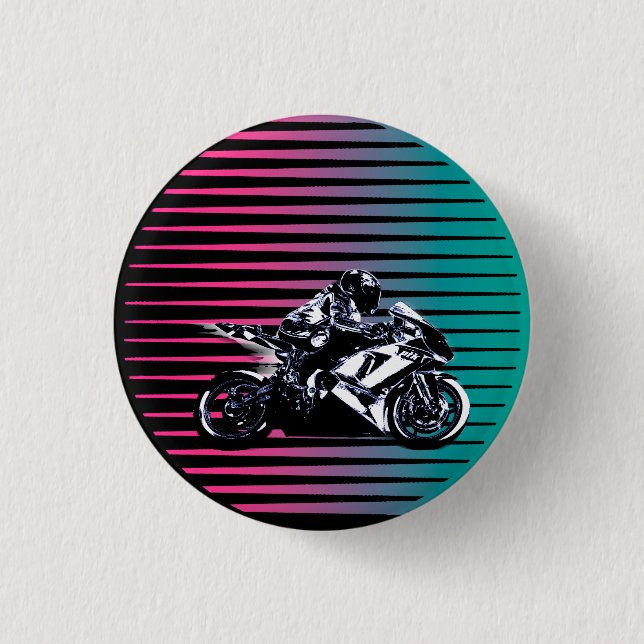 Vaporwave Moto Knopf Button (Vorderseite)