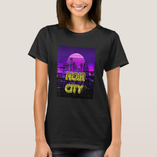 Vaporwave Noir City 80er Future City Gamer Science T-Shirt