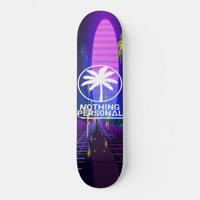 Vaporwave Palm Trees Skateboard (Vorderseite)
