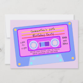 Vaporwave Pastel Cassette Birthday Party der 90er Einladung